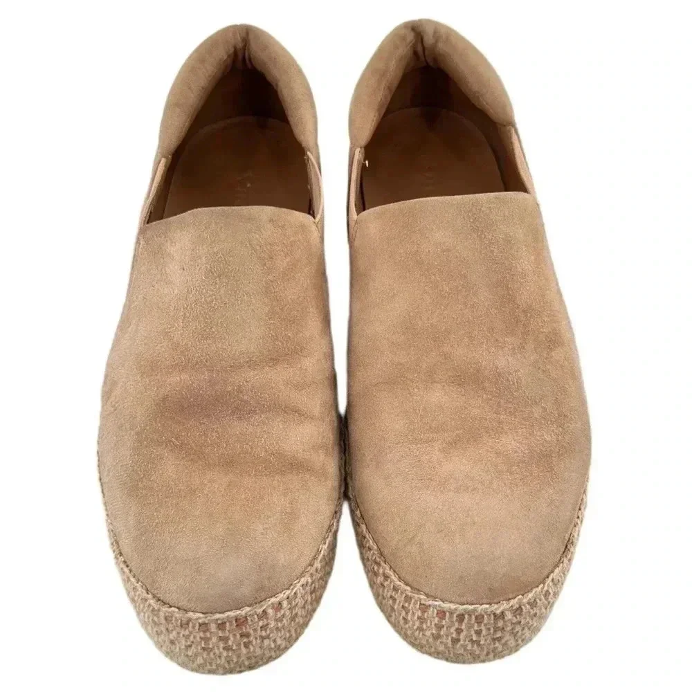Vince womens Wilden flats size 5.5 35.5 beige suede chunky flatform Espadrilles